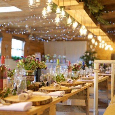 The Cow Shed, Milking Parlour, Millbrook, Cornwall. Flowers by Wild At Heart Country Flowers. December.