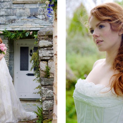 Ta Mill Wedding Venue, Launceston, Cornwall. Dresses by Ian Stuart, Fantasia Bridal. Flowers by Floral Creations, St. Austell. April.