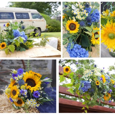 Ta Mill Wedding Venue, Launceston, North Cornwall. Flowers by Flower Scene. July.