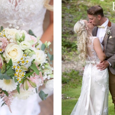 The Green Weddings Cornwall, Liskeard. Flowers by Donna Cornish. Hair by Vicky Endacott. May.